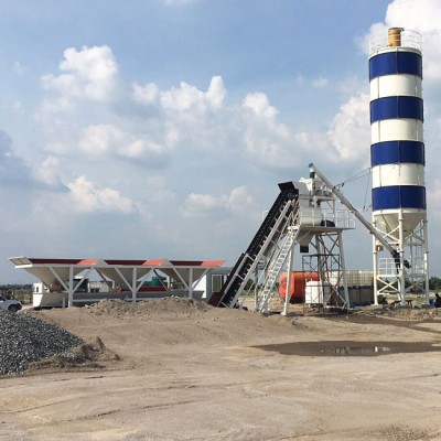 HZS50 Concrete Batching Plant with Capacity 50m3/h